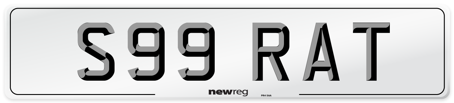 S99 RAT Number Plate from New Reg